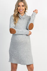 PinkBlush Heather Grey Knit Cowl Neck Maternity Shift Dress