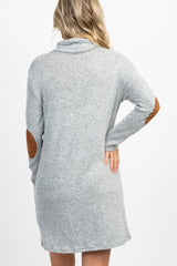 PinkBlush Heather Grey Knit Cowl Neck Maternity Shift Dress