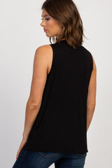 PinkBlush Black Solid Sleeveless Nursing Top