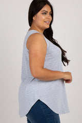Heather Grey Basic Sleeveless Plus Top