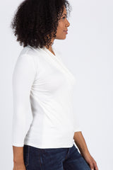 Ivory Long Sleeve Wrap Nursing Top