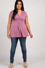 PinkBlush Pink Draped Front Plus Nursing Top