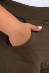 Olive Green Wide Leg Plus Lounge Pants