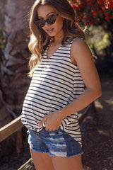 PinkBlush Navy Blue Distressed Maternity Denim Shorts