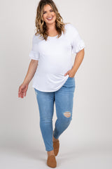 PinkBlush Blue Distressed Maternity Plus Jeans