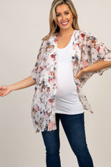 Cream Floral Dolman Maternity Cover Up