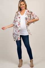 Cream Floral Dolman Maternity Cover Up