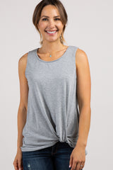 PinkBlush Heather Grey Sleeveless Knot Maternity Top