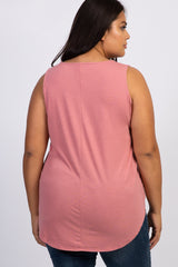 Salmon Sleeveless Plus Tank Top