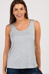 Heather Grey Sleeveless Nursing Top