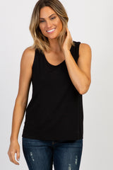 PinkBlush Black Solid Sleeveless Nursing Top