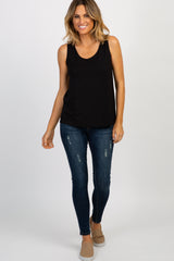 PinkBlush Black Solid Sleeveless Nursing Top