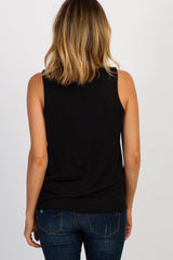 PinkBlush Black Solid Sleeveless Nursing Top