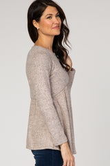PinkBlush Mocha Soft Knit Peplum Top