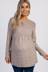 PinkBlush Mocha Soft Knit Maternity Peplum Top
