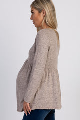 PinkBlush Mocha Soft Knit Maternity Peplum Top