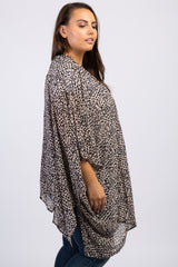 Mocha Leopard Print Chiffon Plus Cover Up