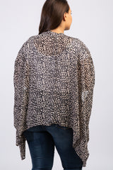 Mocha Leopard Print Chiffon Plus Cover Up