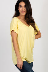Yellow Solid Pocket Top