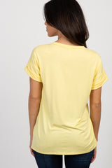 Yellow Solid Pocket Top