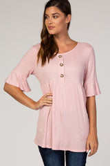 PinkBlush Light Pink Waffle Knit Tunic