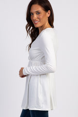 PinkBlush Ivory Long Sleeve Wrap Front Nursing Top