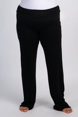 PinkBlush Black Foldover Long Plus Lounge Pants