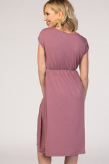 PinkBlush Mauve Draped Nursing Dress
