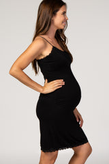 PinkBlush Black Lace Trim Maternity Sleep Dress