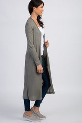 Olive Ribbed Duster Cardigan