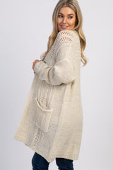 Ivory Knit Long Sleeve Maternity Cardigan