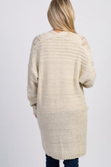 Ivory Knit Long Sleeve Maternity Cardigan