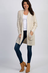 Ivory Knit Long Sleeve Cardigan