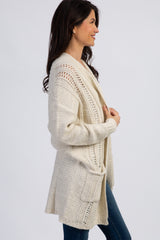 Ivory Knit Long Sleeve Cardigan