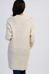 Ivory Knit Long Sleeve Cardigan
