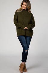 Olive Turtleneck Sweater