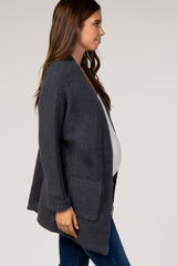 Charcoal Ribbed Dolman Sleeve Maternity Cardigan