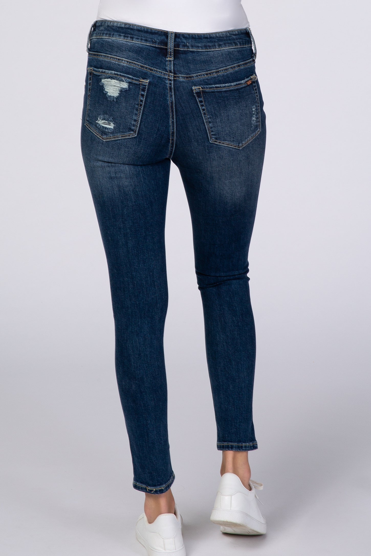 PinkBlush Blue Lightly Distressed Maternity Skinny Jean