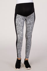 PinkBlush Black Geometric Print Active Maternity Leggings