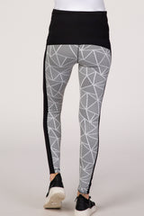 PinkBlush Black Geometric Print Active Maternity Leggings