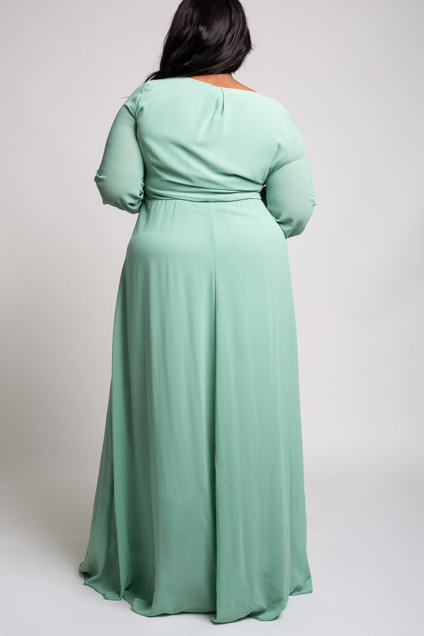 Mint Green Chiffon Plus Maxi Dress Mint Green Chiffon Plus Maxi Dress