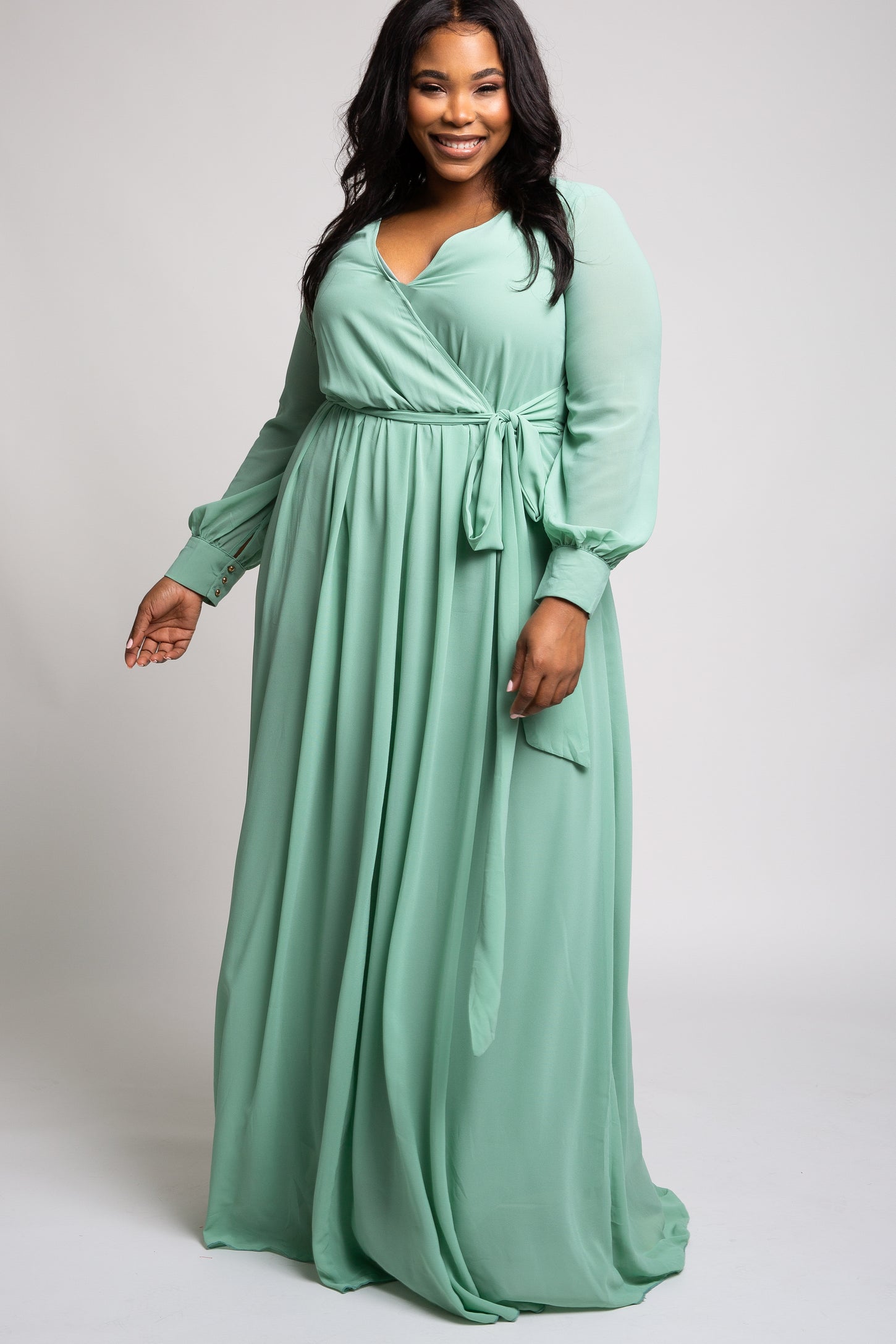 Mint Green Chiffon Plus Maxi Dress Mint Green Chiffon Plus Maxi Dress