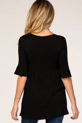 PinkBlush Black Waffle Knit Maternity Tunic