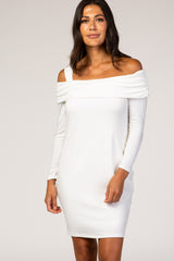 PinkBlush Ivory Fitted One Shoulder Dress