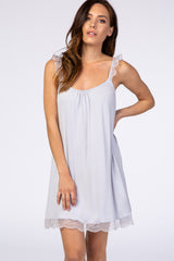 Light Blue Lace Strap Night Gown