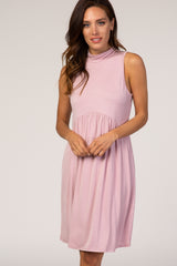 PinkBlush Mauve Sleeveless Mock Neck Dress