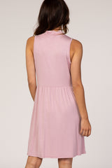 PinkBlush Mauve Sleeveless Mock Neck Dress
