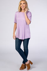 Lavender Tie Back Short Sleeve Top