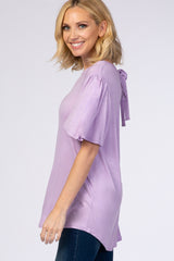 Lavender Tie Back Short Sleeve Top