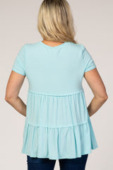 Mint Tiered Maternity Top